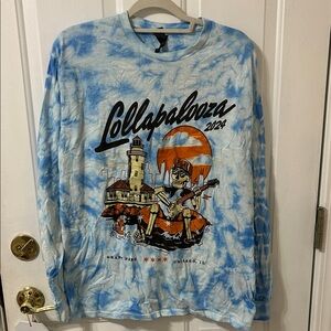 Lollapalooza Blue Tie-Dye Long Sleeve Tee